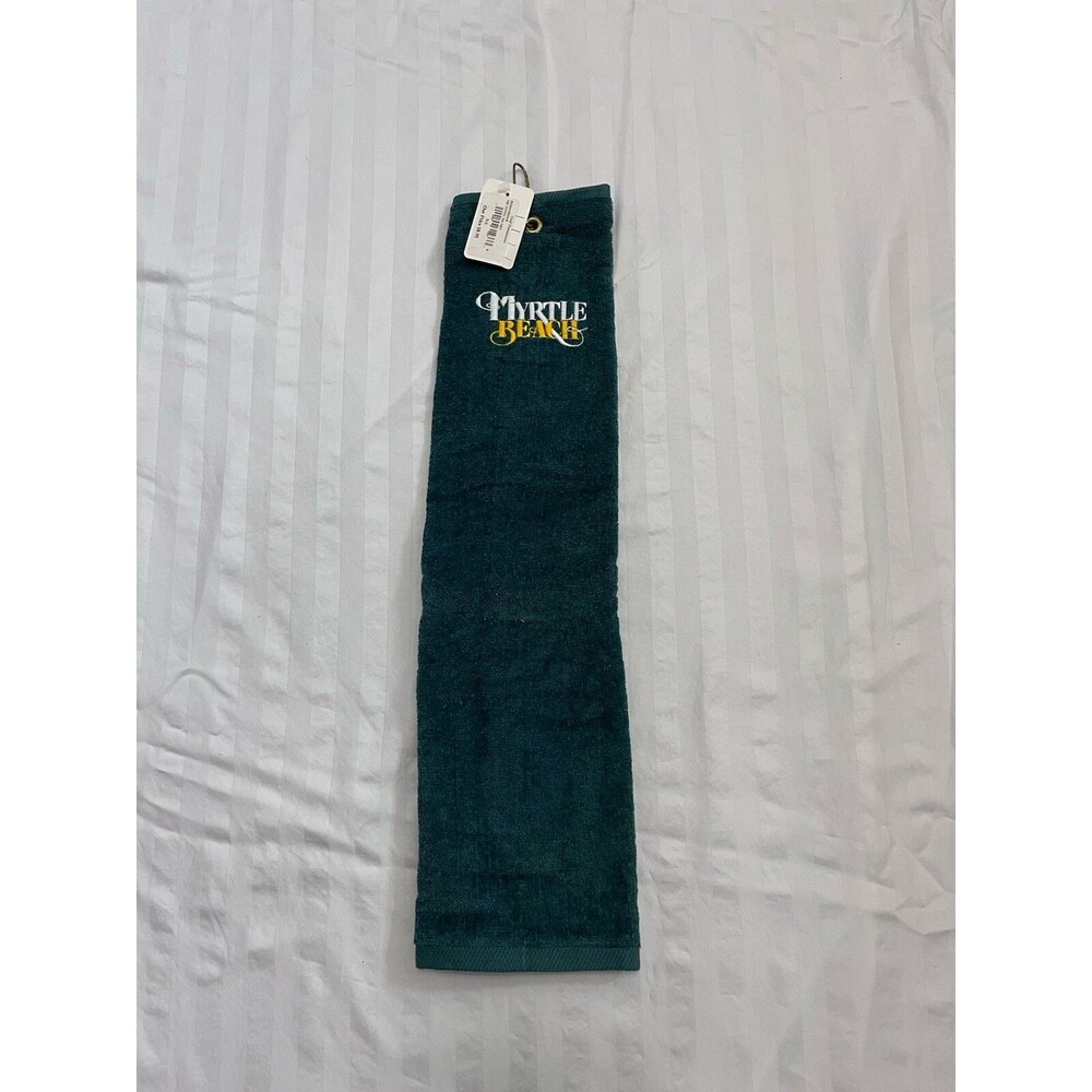 Myrtle Beach South Carolina Golf Towel New W/ Tags NWT Golfbag Towel Green VTG